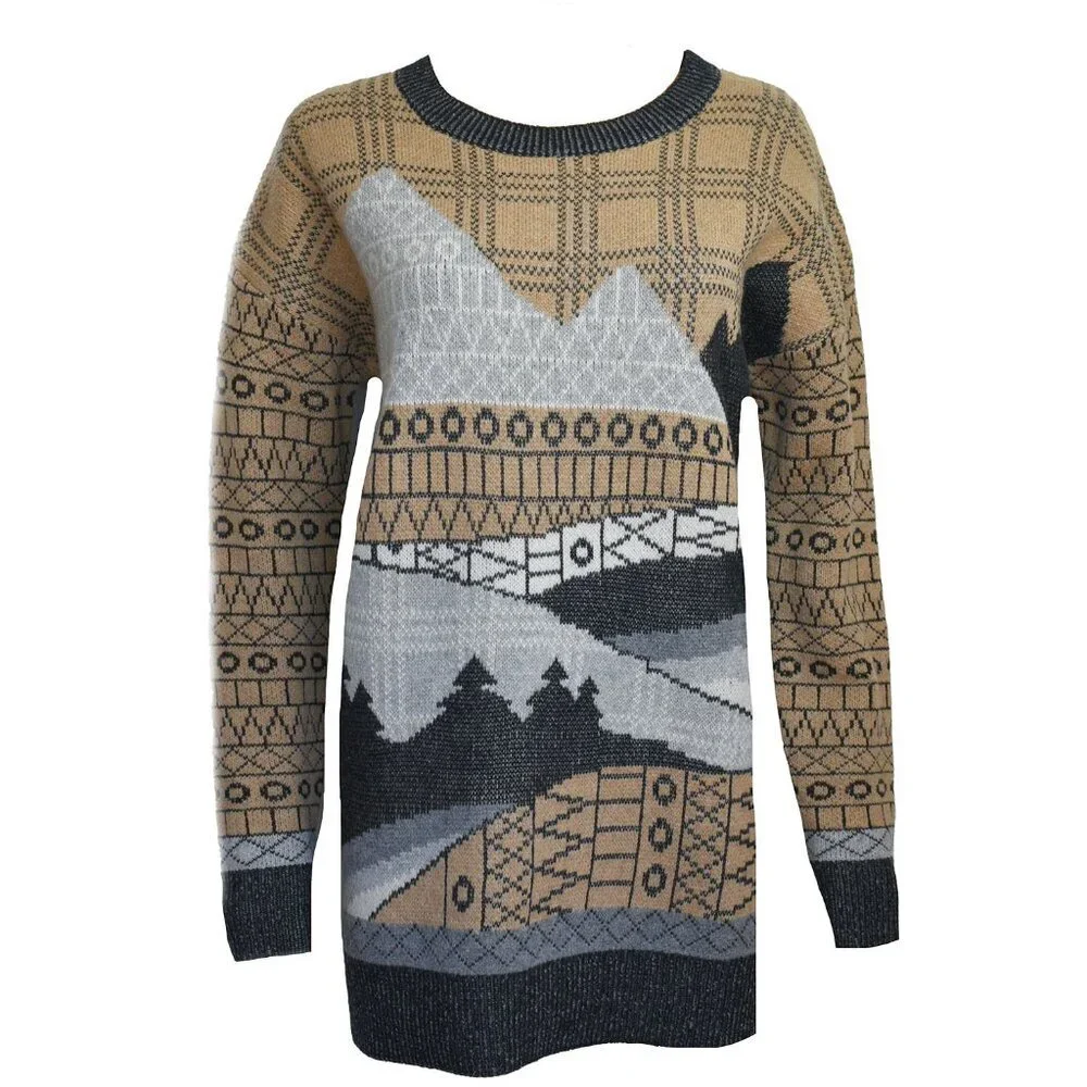 Woolrich Women’s Sweater Escape Crew Pullover Lambswool Tunic Long Sleeve - Picture 3 of 5